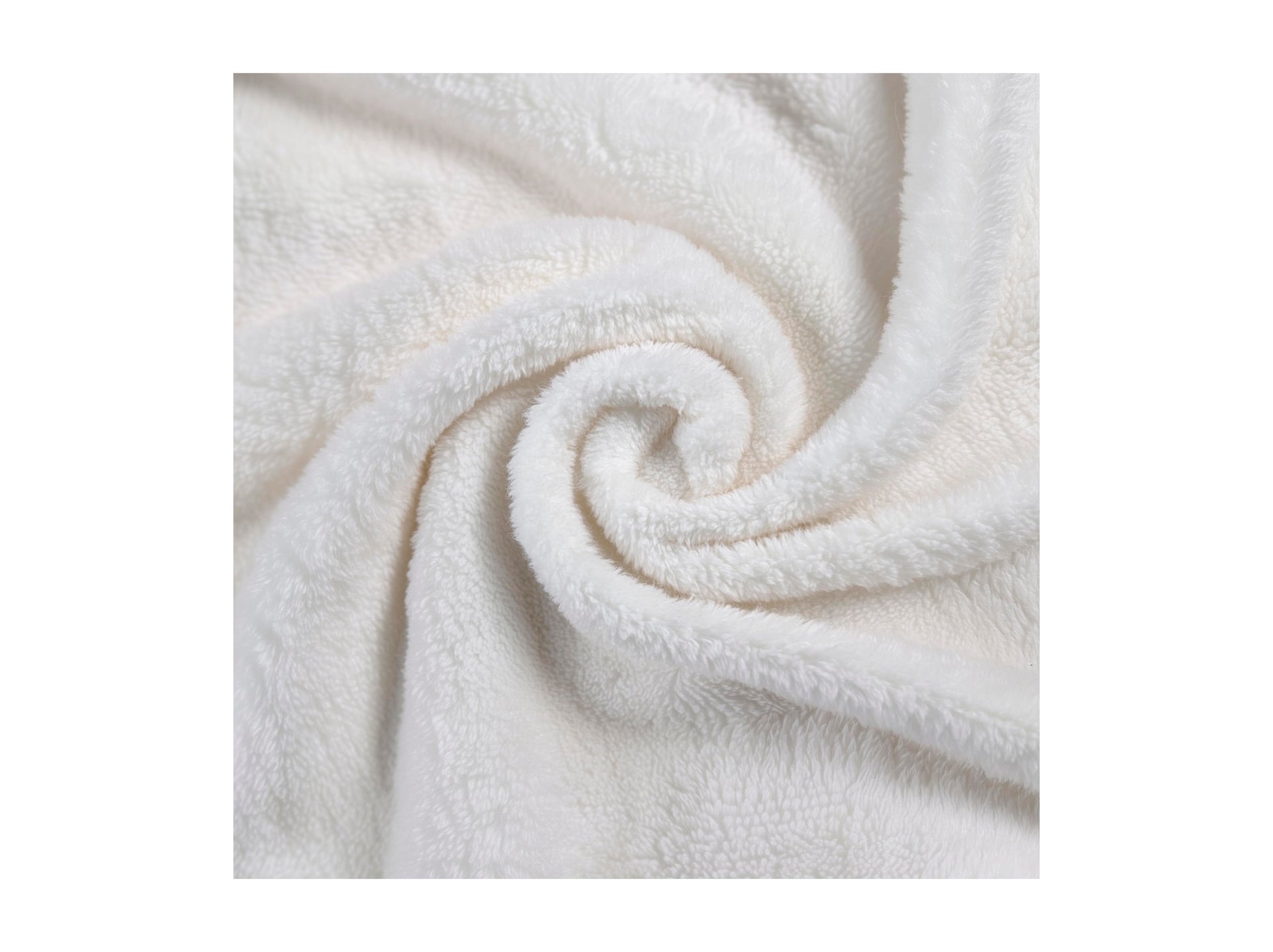 Close-up of ultra-soft sherpa fleece fabric used in MusaMonster's custom pet blankets, showcasing its plush and cozy texture